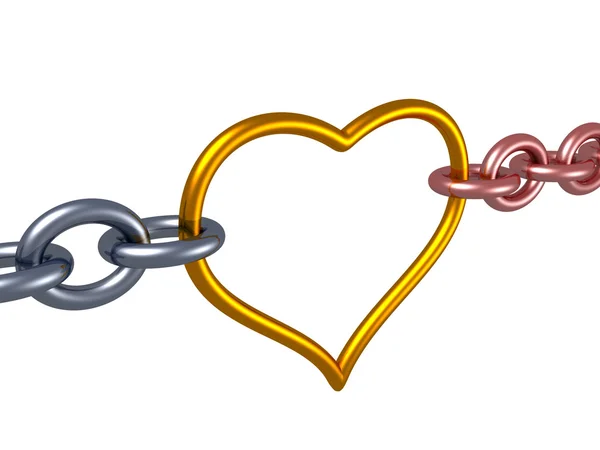 Love chain heart link. romance concept — Stock Photo, Image