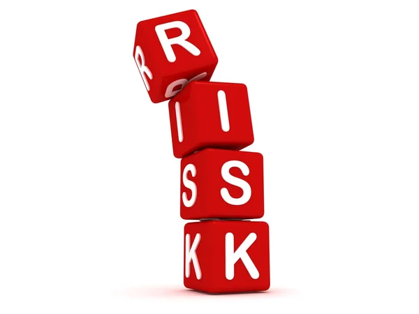 stock image Risk concept with red cubes