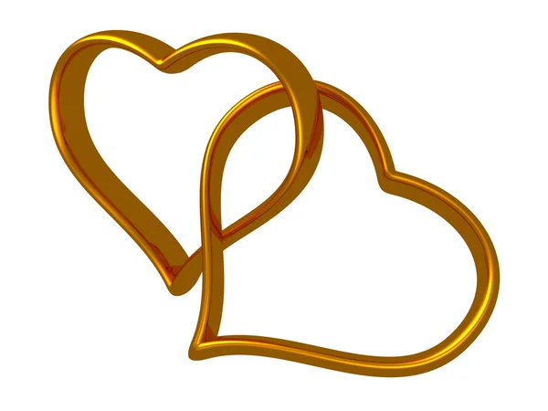Kalp Altın Yüzük şeklinde. aşk aşk kavramı — Stok fotoğraf