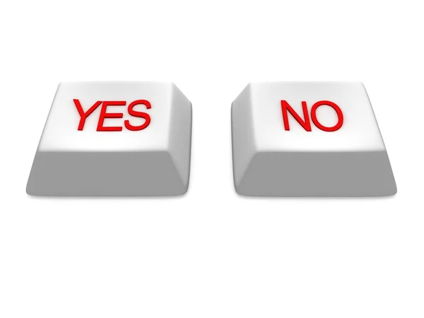 Ja och inga vita knappar knappar — Stockfoto