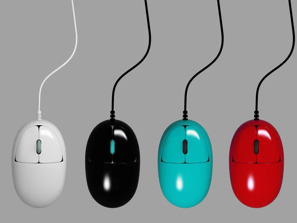Zestaw kolorowy komputer myszy — Zdjęcie stockowe
