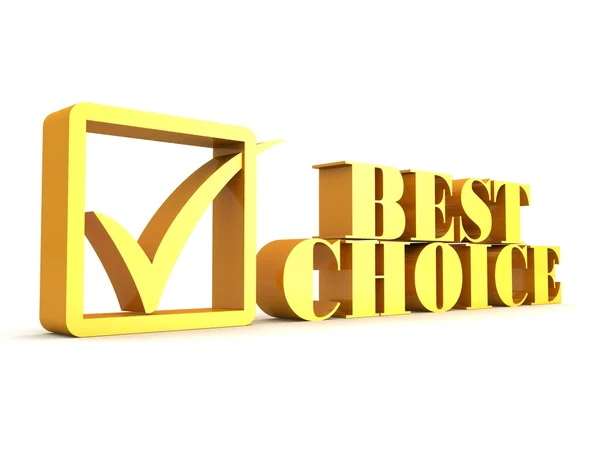 Best choice golden text with check — Stock Photo, Image