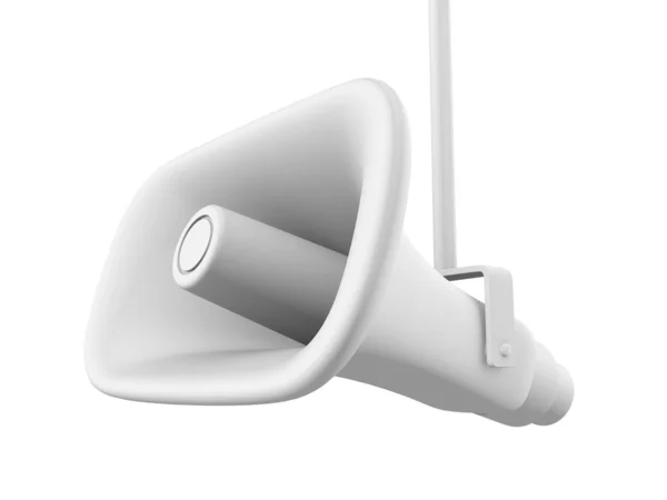 Белый ретро-мегафон — стоковое фото