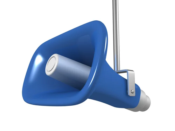 Blue speaker retro megaphone — Stock Photo, Image