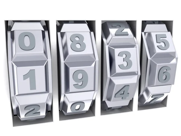 4 つの番号を持つ金属の組み合わせロック — ストック写真