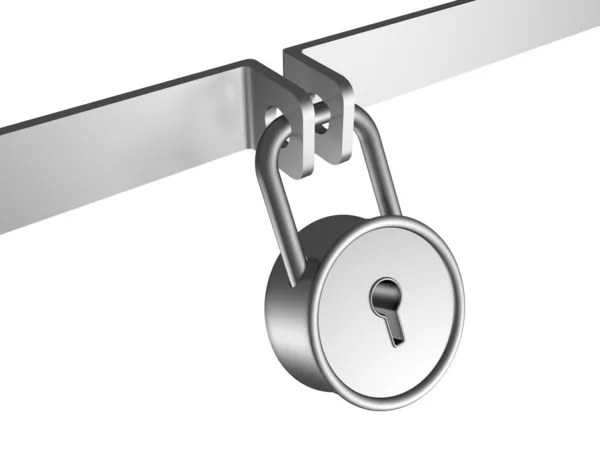 Shiny round padlock on white background — Stock Photo, Image