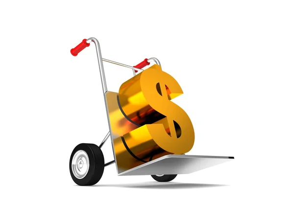 Znak dolaru zisk na nákladní vozík — Stock fotografie