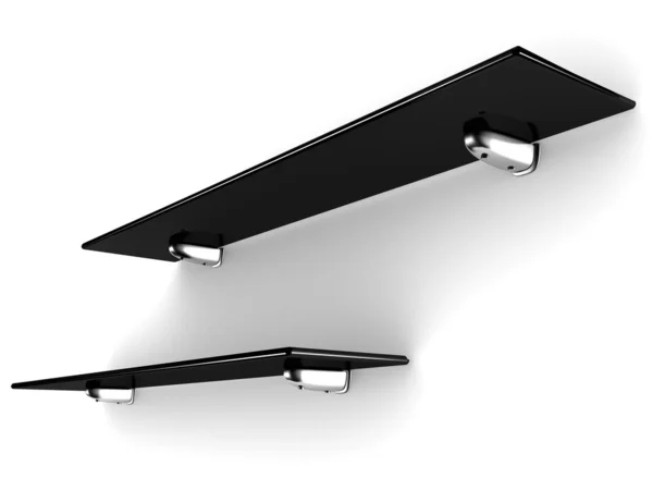 Dark black modern shelves for interior — Stock Photo, Image