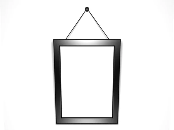Blank black frame for pictures or photos on wall — Stock Photo, Image
