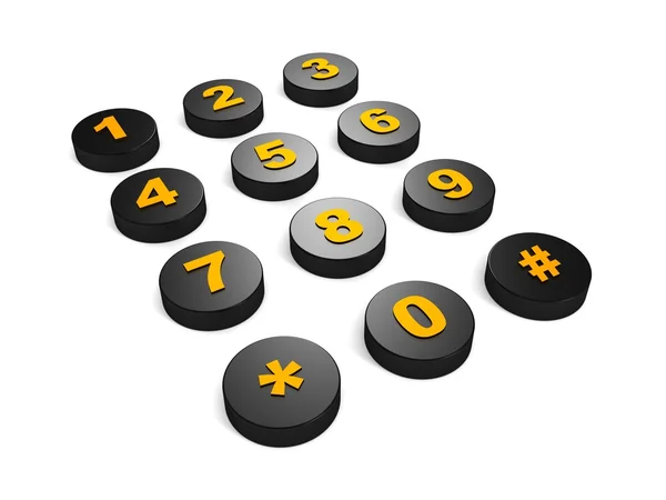 Black phone button keys — Stock Photo, Image