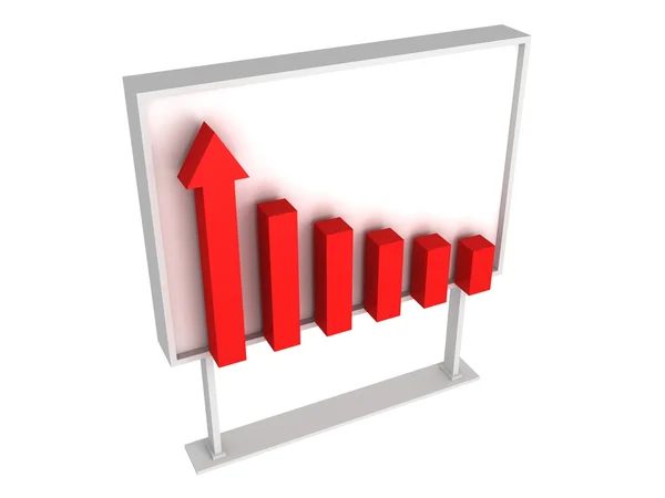 Diagrama de gráfico vermelho de sucesso comercial — Fotografia de Stock