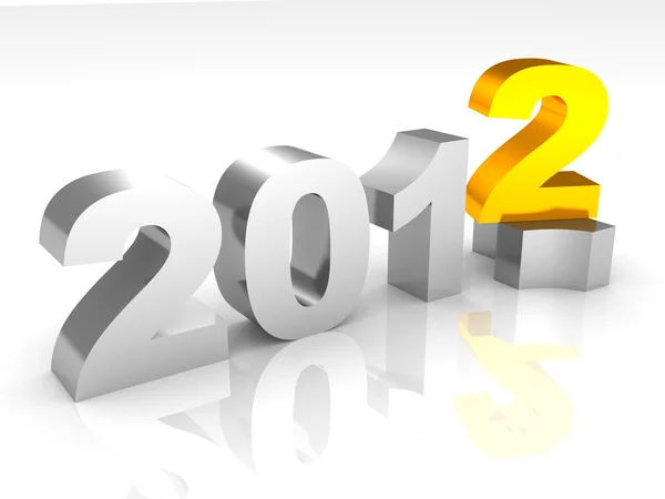 Yeni 2012 yıl metal işaret sayıları — Stok fotoğraf