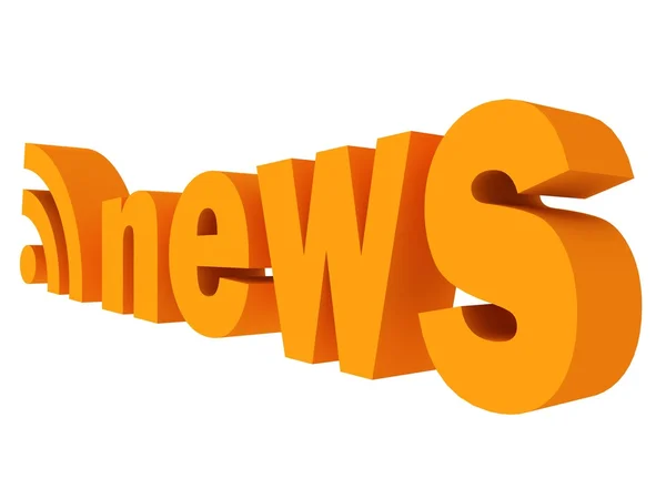 News rss feed orange icon — Stock Photo, Image