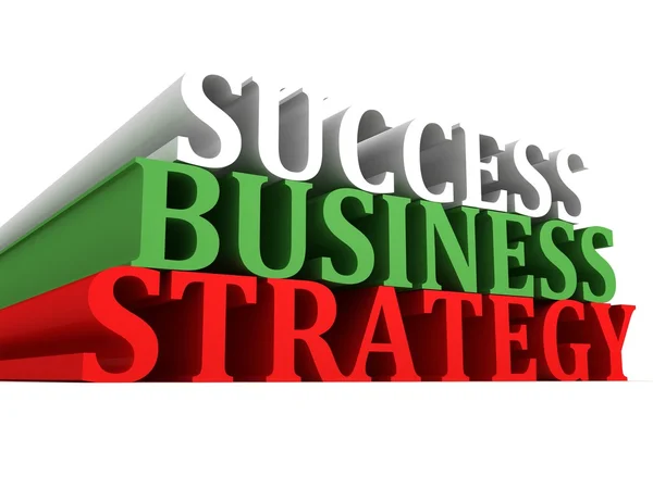 Framgång business strategi text på vit — Stockfoto