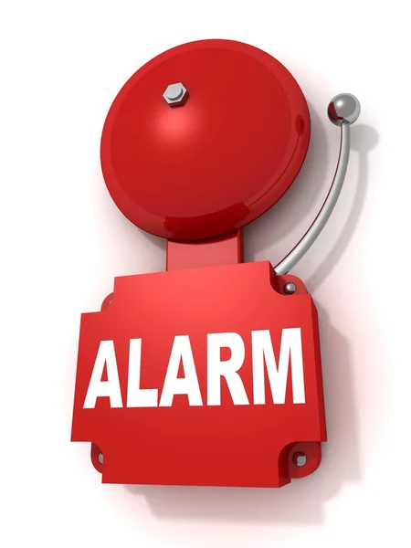 Red retro alarme de incêndio sino — Fotografia de Stock
