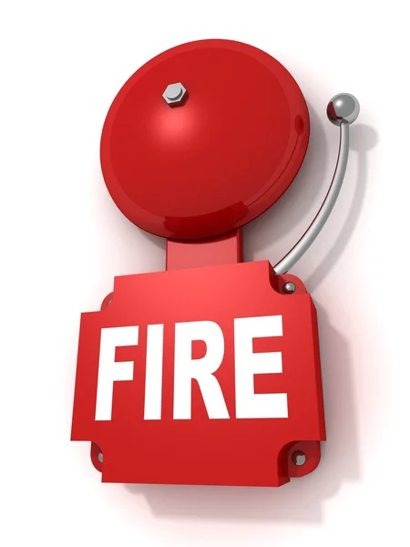Red Retro Fire Alarm Bell — Stock Photo, Image