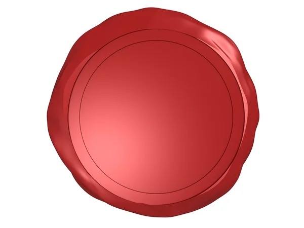 Roter Wachsstempel auf weißem Hintergrund — Stockfoto