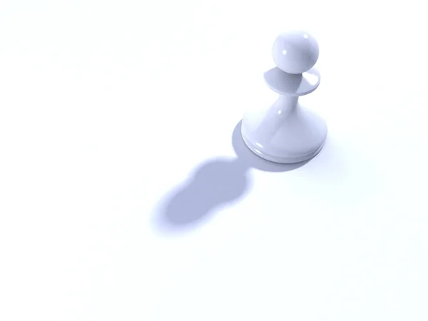 Peão de xadrez branco com sombra — Fotografia de Stock