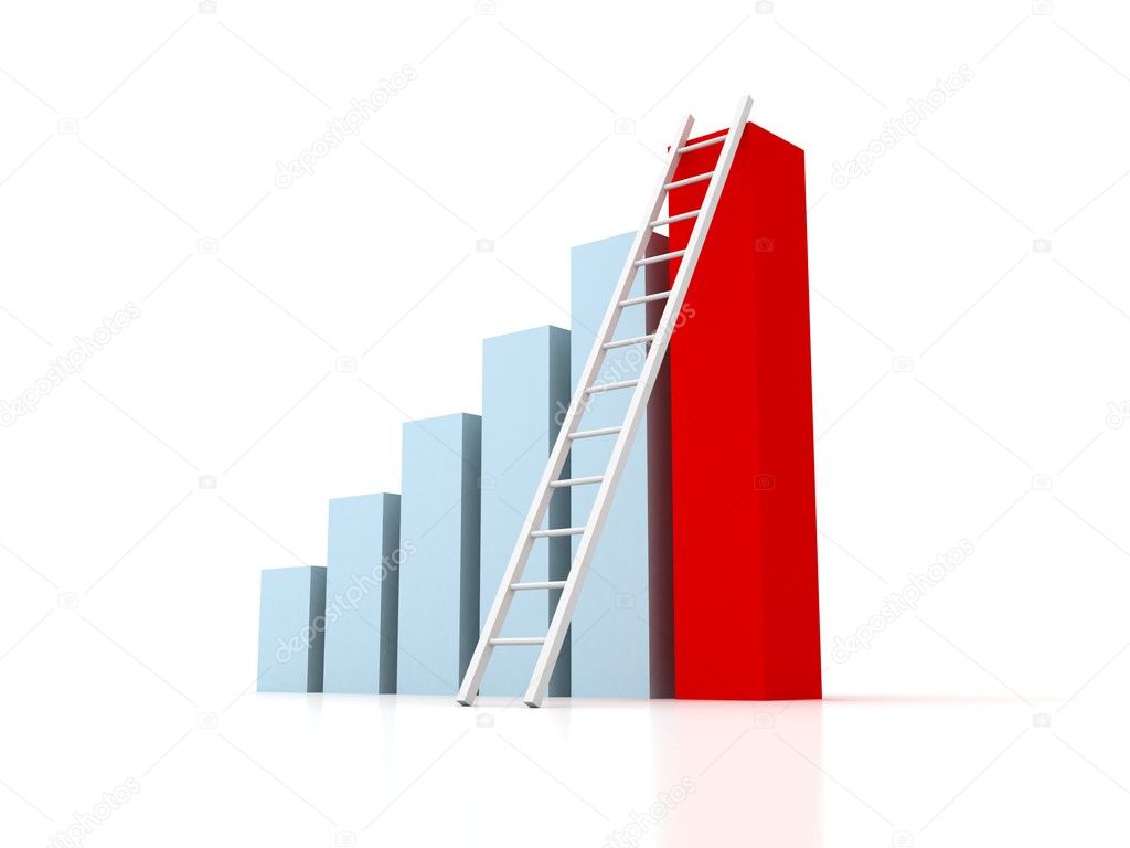 Ladder to the top of success graph