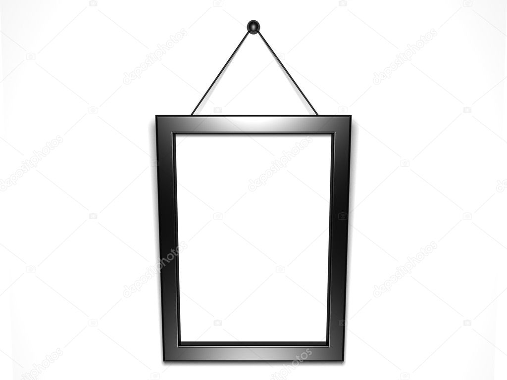 Blank black frame for pictures or photos on wall