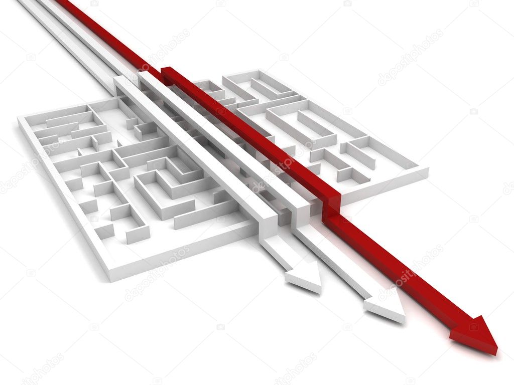 Three arrows over the maze