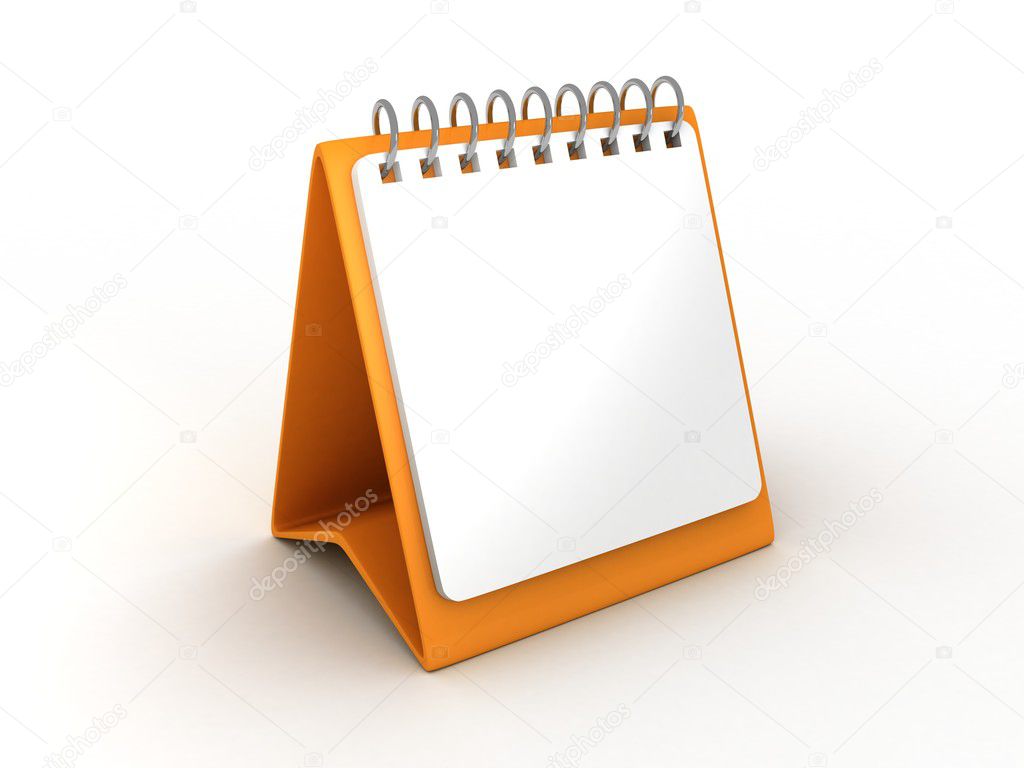 Blank orange desk calendar