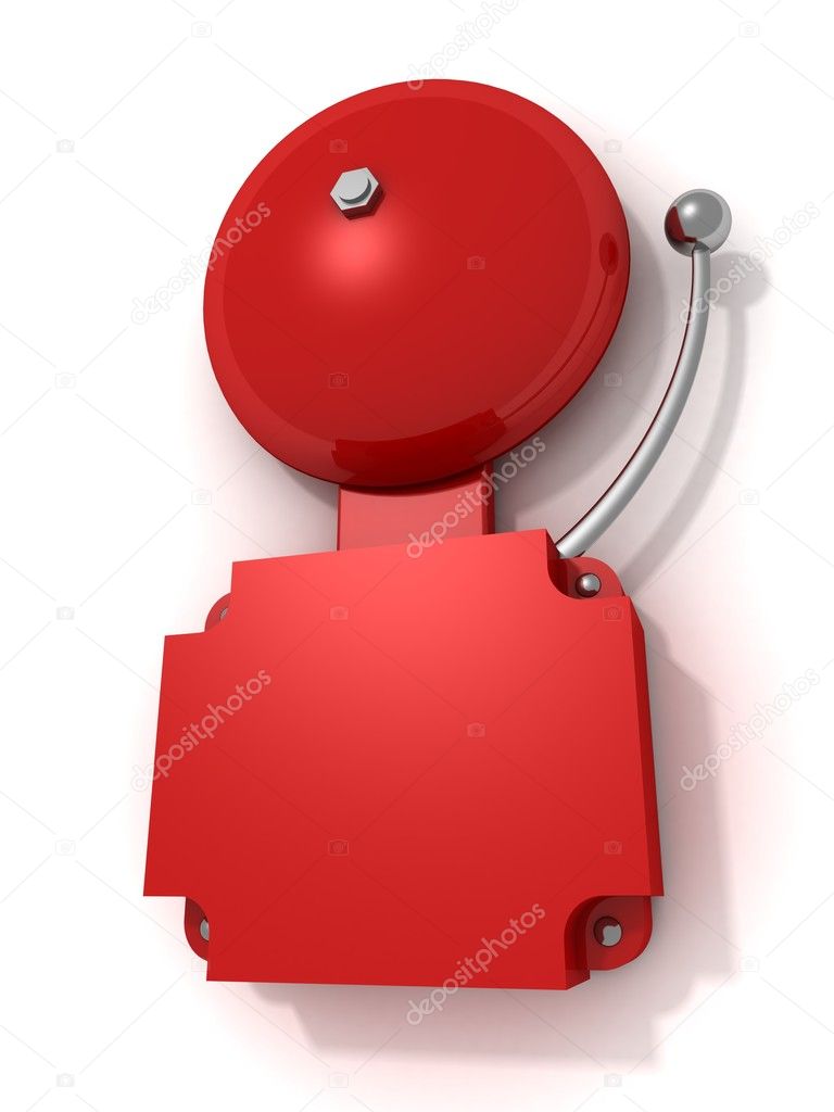Older style alarm bell bright red