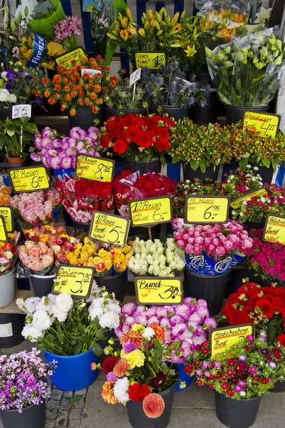 Flowers in street market Royalty Free Stock Images