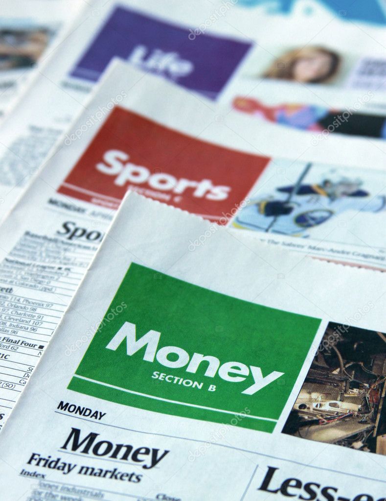 Sections of a newspaper
