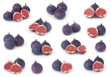 Set of figs isolated on white clipart