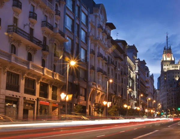 Gran via street, Madrid, Spain. — Stock Photo, Image