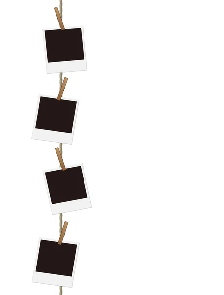 ベクトルの clothesline の空白のフォト フレーム — ストックベクタ