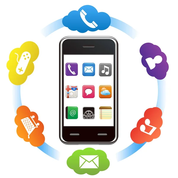 Applicazioni per smartphone vettoriale — Vettoriale Stock