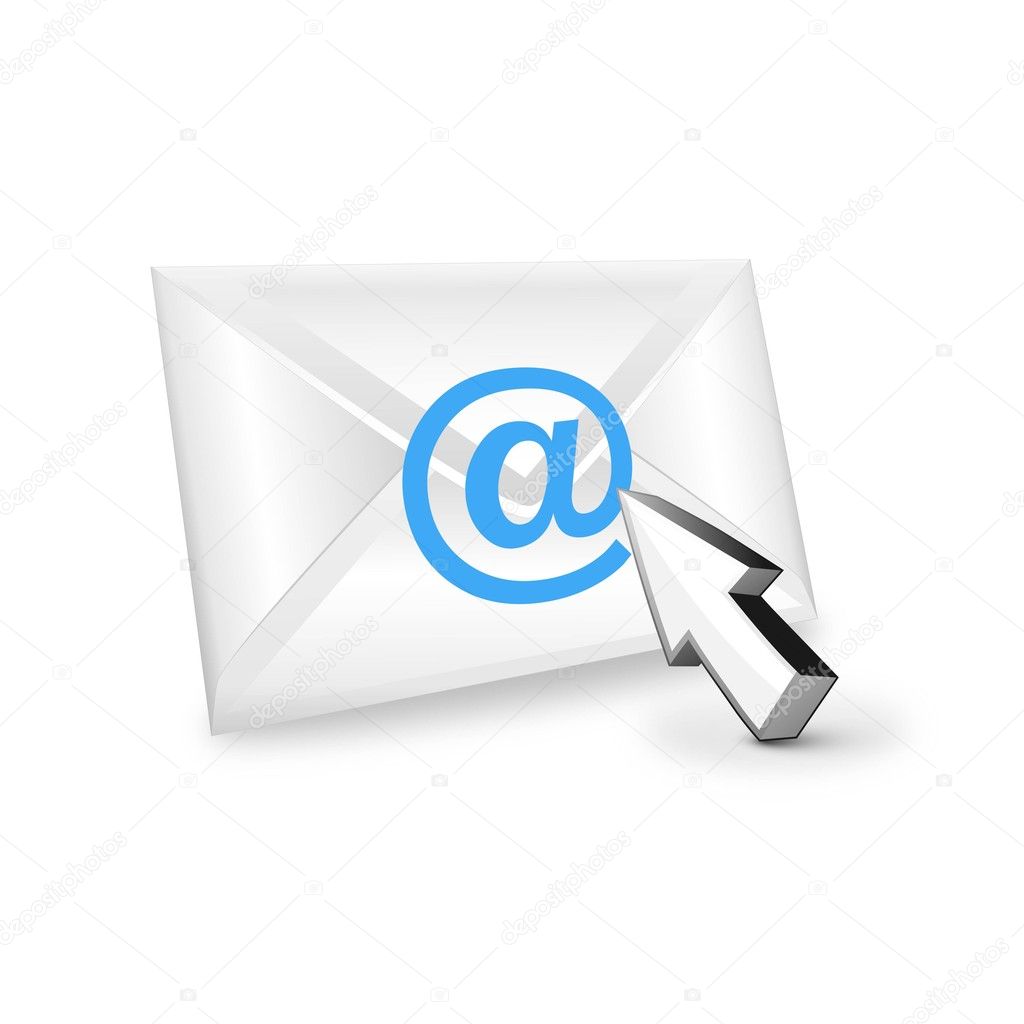 Vector opening email with cursor pointer