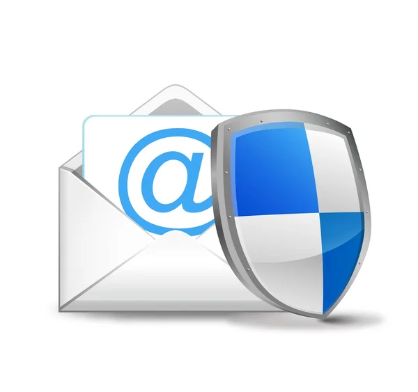 Vektor-E-Mail mit Sicherheitsschild — Stockvektor