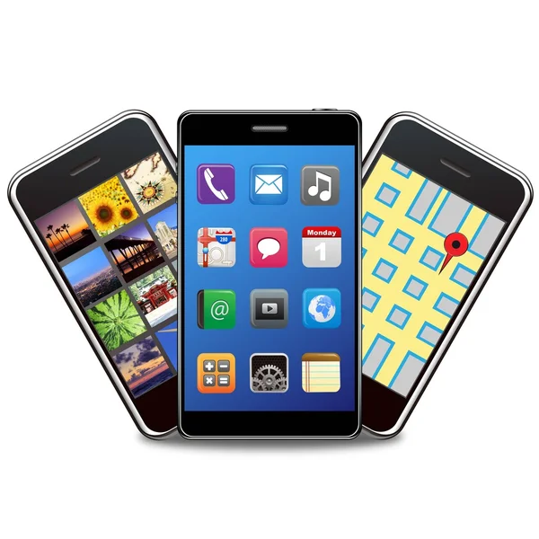 Illustrazione di smart phone set — Foto Stock