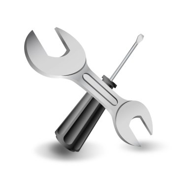 Spanner and screwdriver clipart