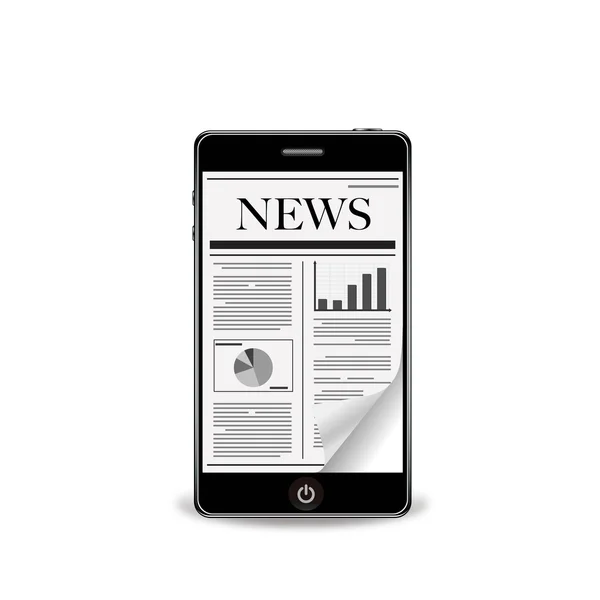 Vettoriale flick giornale con smart phone — Vettoriale Stock