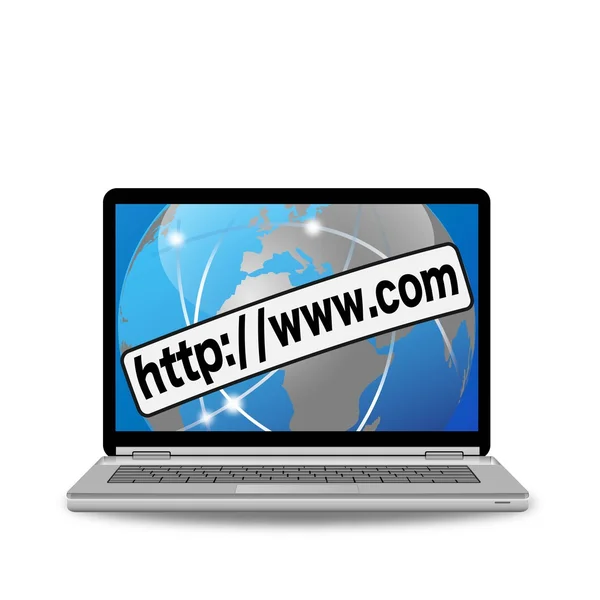 Internet vettoriale con laptop — Vettoriale Stock