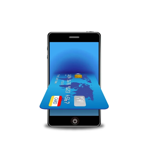 Vektor smart telefon och kreditkort — Stock vektor