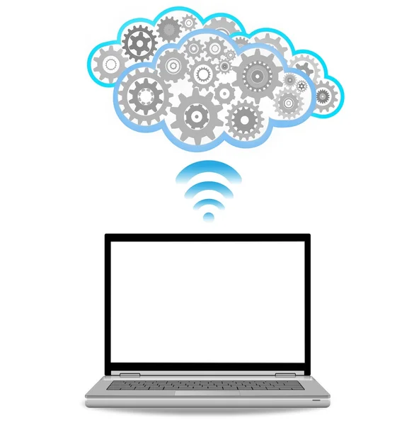 Vector cloud computing and wireless — Stock Vector