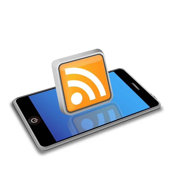 Vector telefone inteligente e leitor de RSS —  Vetores de Stock