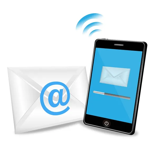 Vektör akıllı telefon e-posta gönderme — Stok Vektör