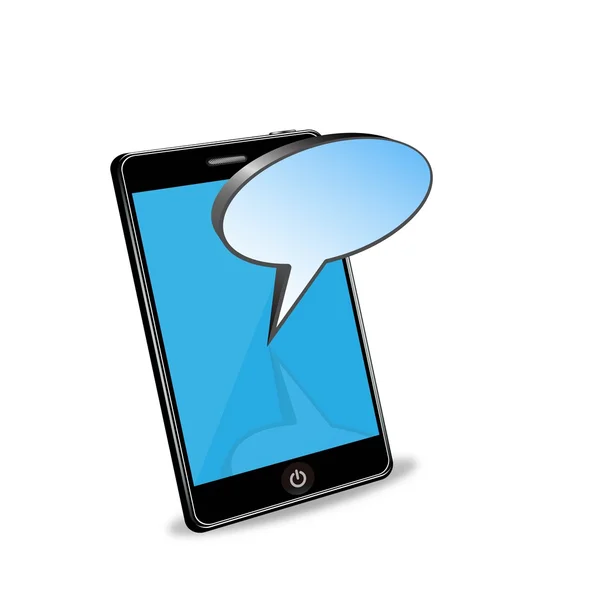 Smart phone vettoriale con bolla vocale — Vettoriale Stock