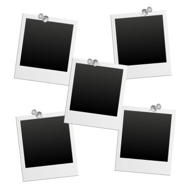 Vector photo frames with pushpin clipart