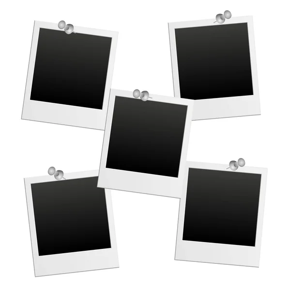Vector photo frames with pushpin — Stock Vector