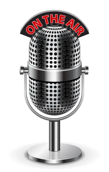 "On the air" Microphone — Stock Vector