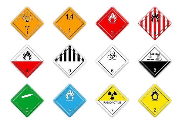 Hazardous goods signs — Stock Vector