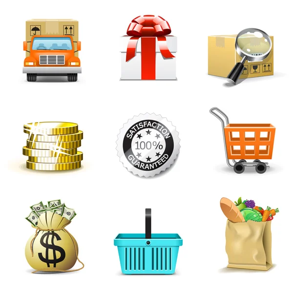 Icônes de shopping série XoBella, partie 2 — Image vectorielle