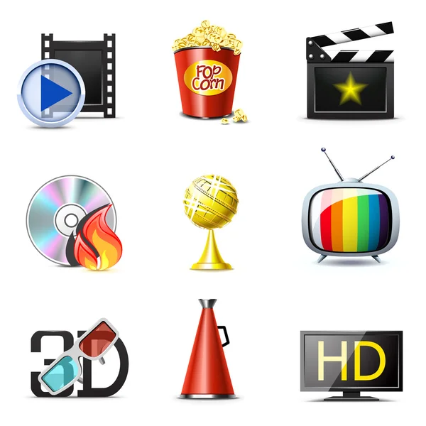 Icônes de cinéma et de divertissement série XoBella, partie 2 — Image vectorielle